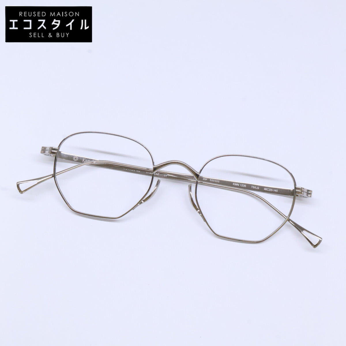 KameManNen カメマンネン 【新品同様】KMN1235 チタン メタルインメタル ストロベリーシェイプ アイウェア/ 眼鏡