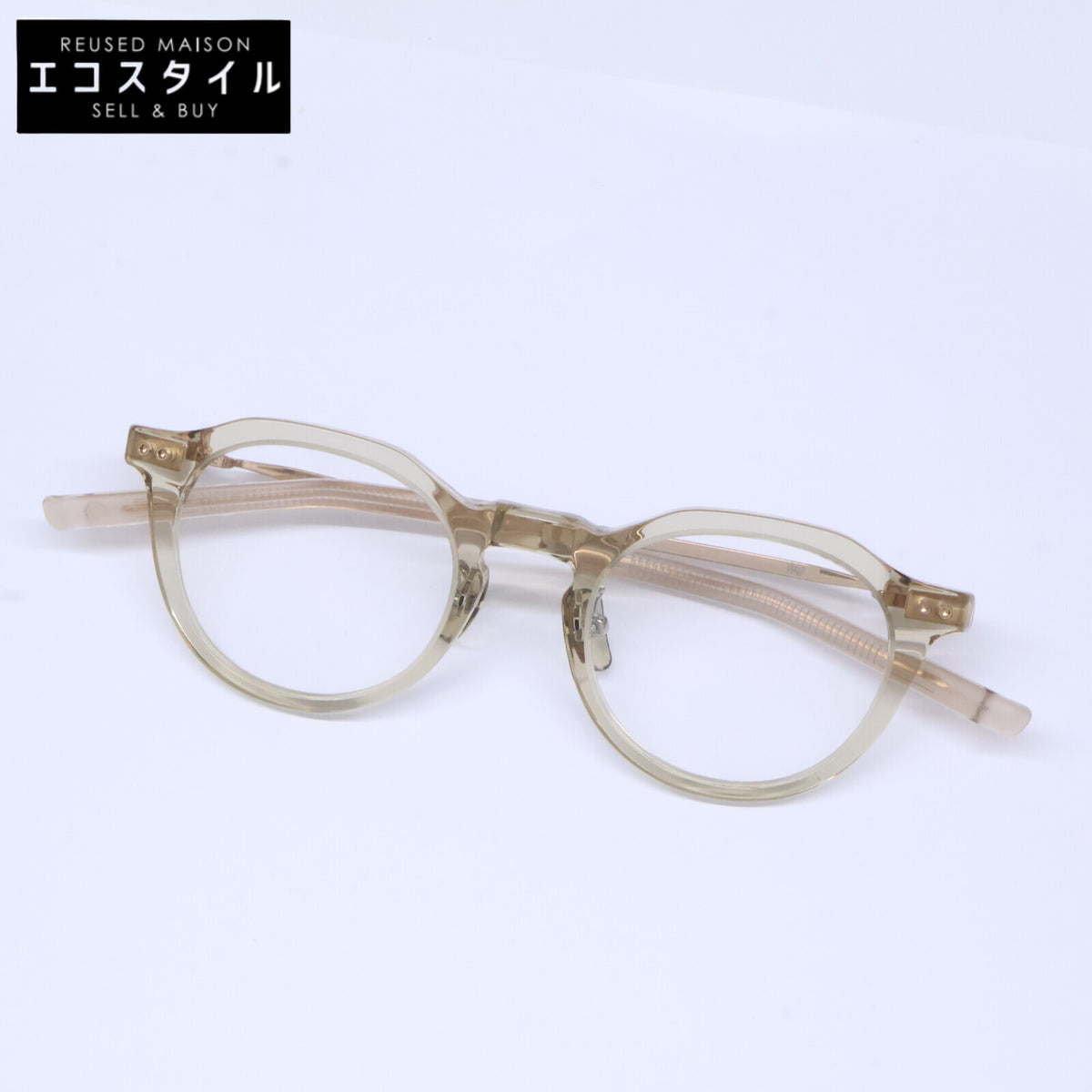 999.9 フォーナインズ 【新品同様】NPM-205 逆Rヒンジ メタルコンビフレーム クラウンパントシェイプ アイウェア 眼鏡