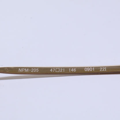 999.9 フォーナインズ 【新品同様】NPM-205 逆Rヒンジ メタルコンビフレーム クラウンパントシェイプ アイウェア 眼鏡