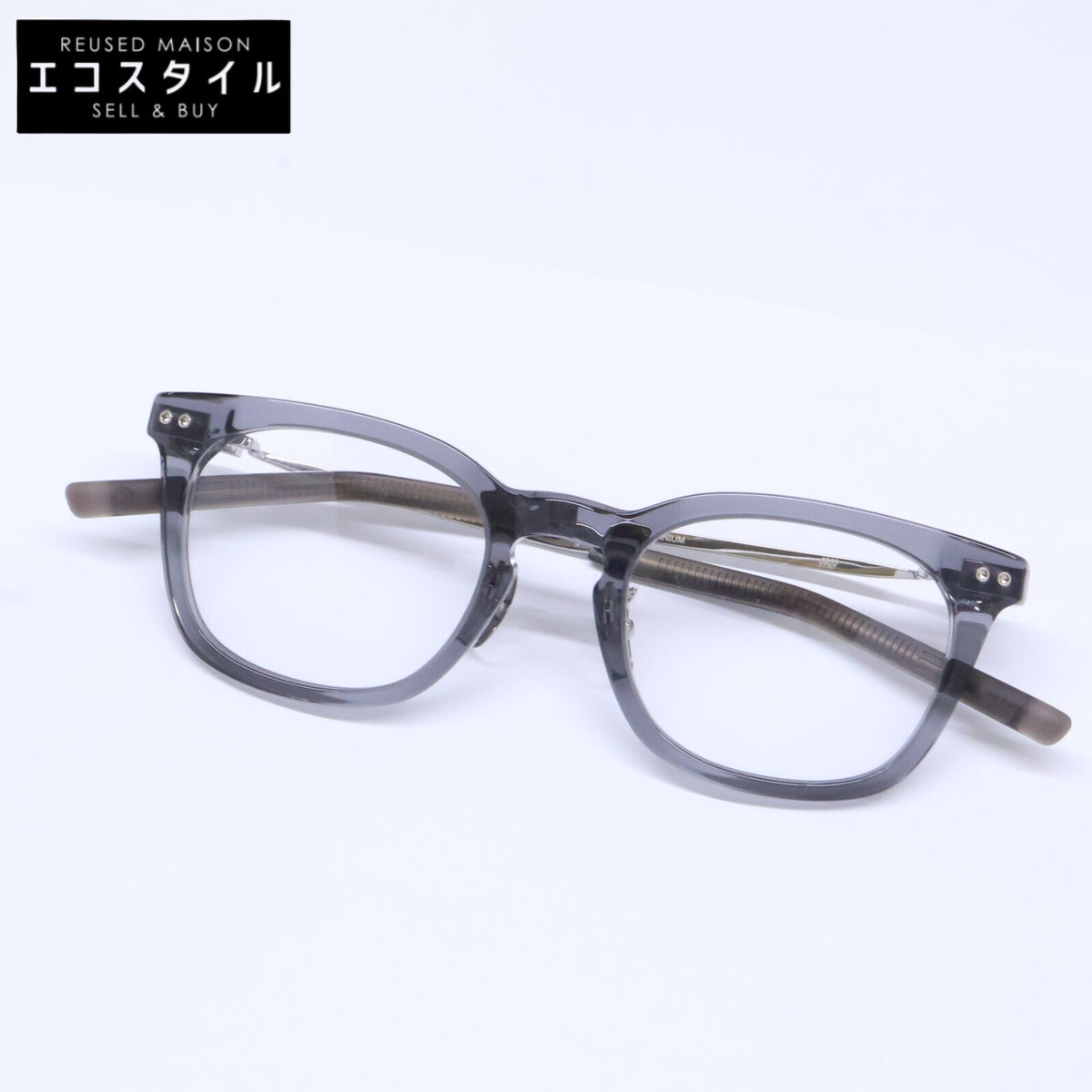 999.9 フォーナインズ 【新品同様】NPM-206 メタルコンビ 逆Rヒンジ ウェリントンシェイプ アイウェア/ 眼鏡