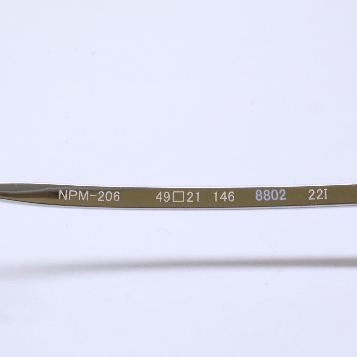999.9 フォーナインズ 【新品同様】NPM-206 メタルコンビ 逆Rヒンジ ウェリントンシェイプ アイウェア/ 眼鏡