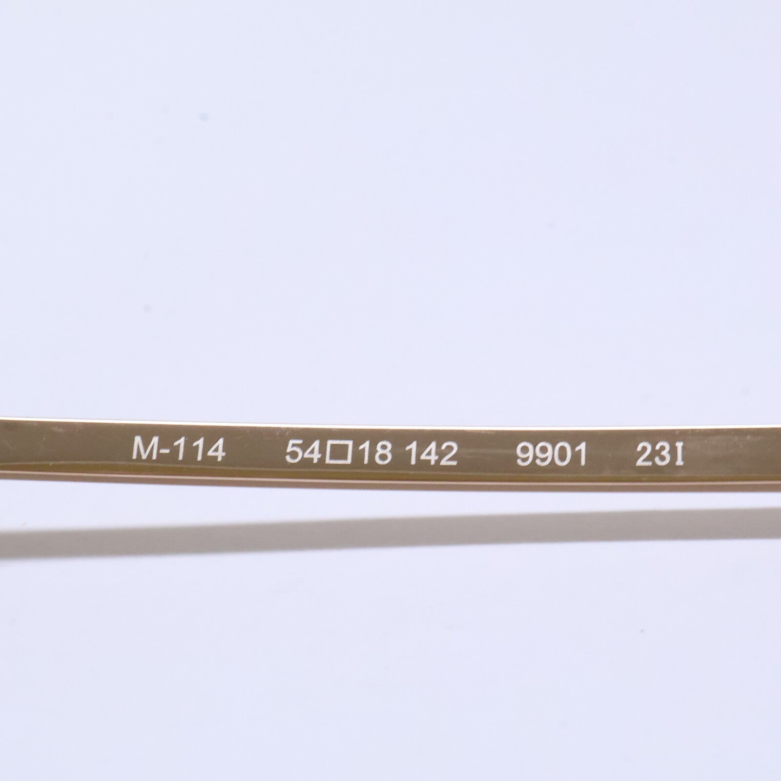 999.9 フォーナインズ 【新品同様】M-114 メタルコンビ 逆Rヒンジ スクエアシェイプ アイウェア/ 眼鏡