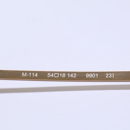 999.9 フォーナインズ 【新品同様】M-114 メタルコンビ 逆Rヒンジ スクエアシェイプ アイウェア/ 眼鏡