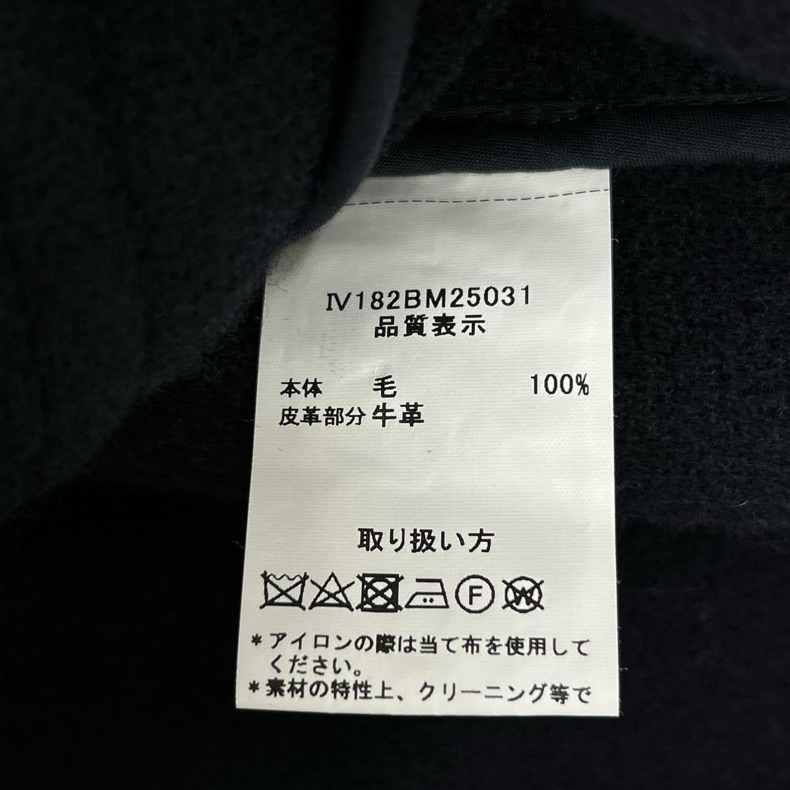 INVERTERE インバーティア IV182BM25031 ブラック Joshua Ellis生地 ウールヘリンボーン ダッフル コート コート