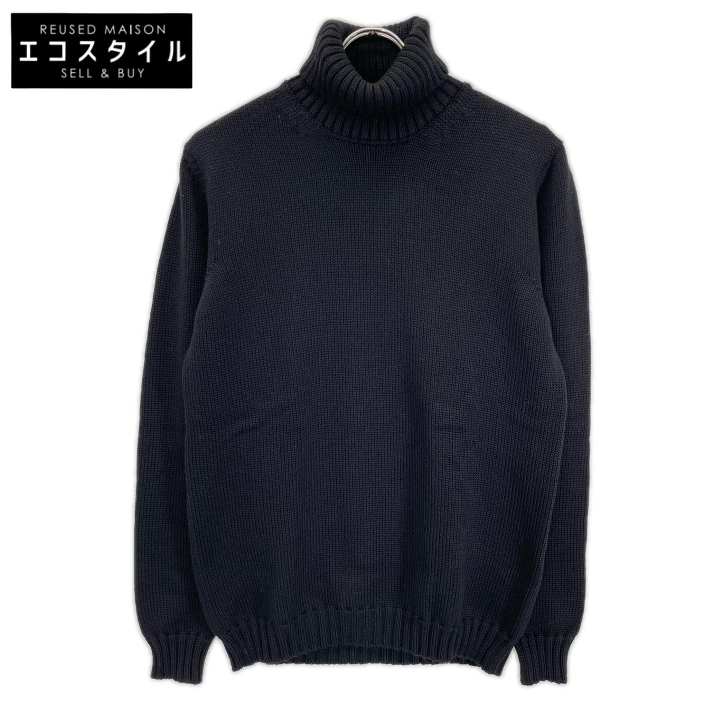 ROBERTO COLLINA ロベルトコリーナ ブラック ハイネック プルオーバーニットトップス トップス