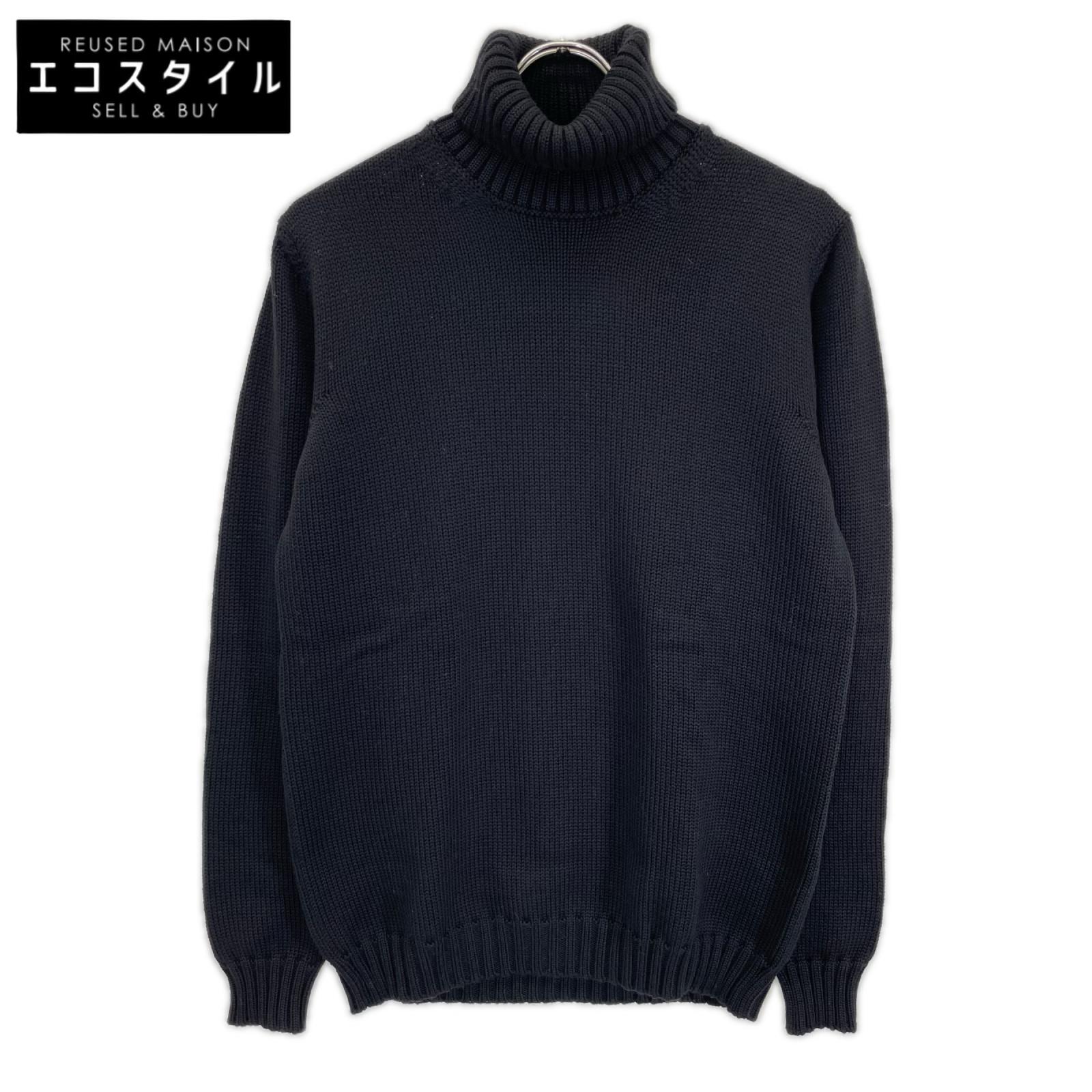 ROBERTO COLLINA ロベルトコリーナ ブラック ハイネック プルオーバーニットトップス トップス