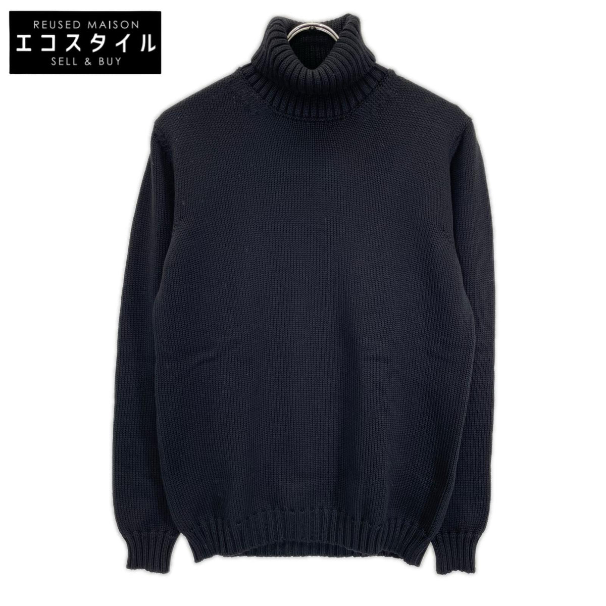 ROBERTO COLLINA ロベルトコリーナ ブラック ハイネック プルオーバーニットトップス トップス