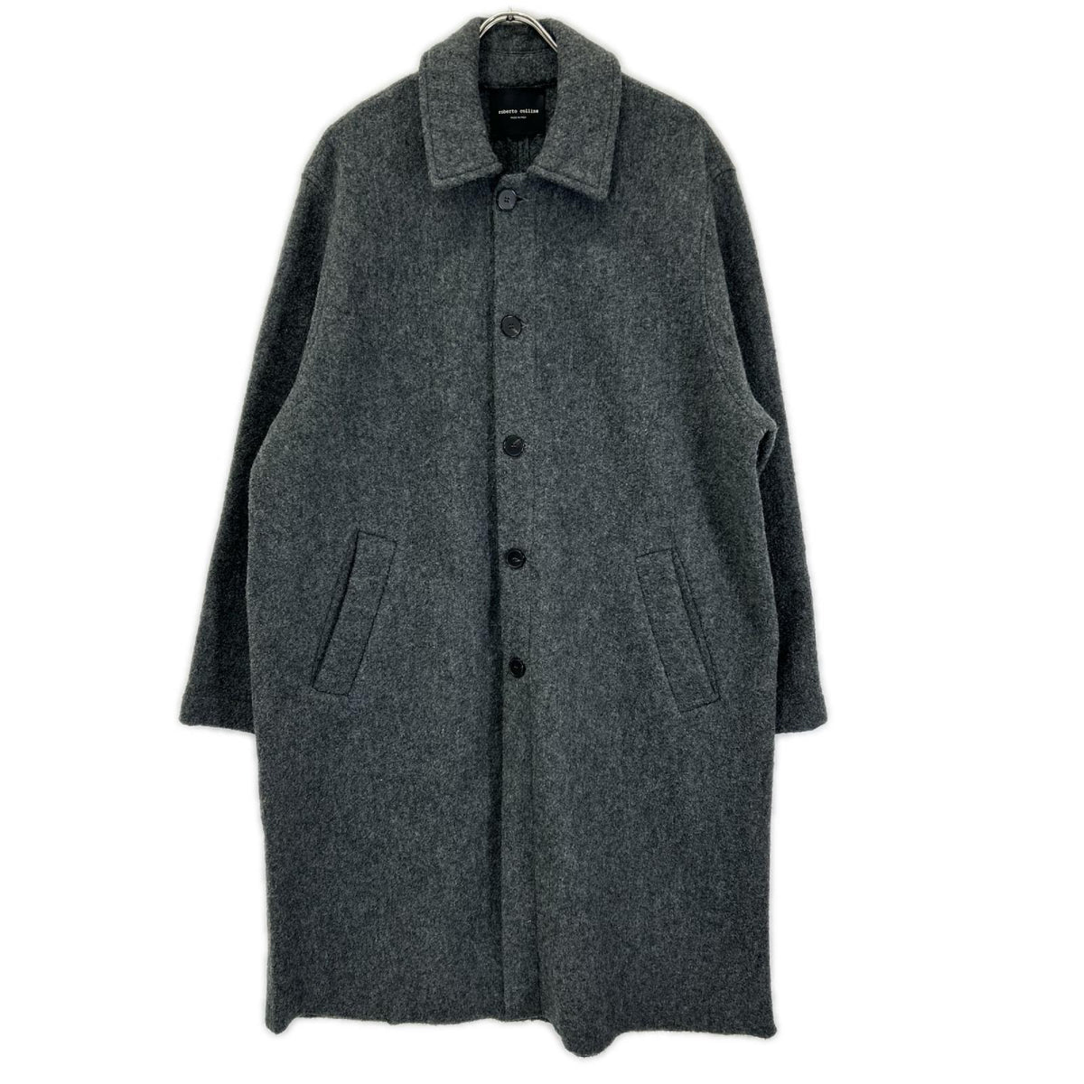 ROBERTO COLLINA Roberto Collina gray wool bouclé stand-collar coat