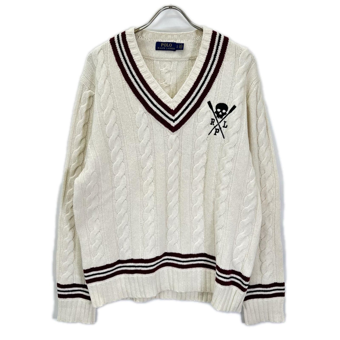 POLObyRalphLauren ポロラルフローレン ホワイト スカル ケーブルニットトップス トップス