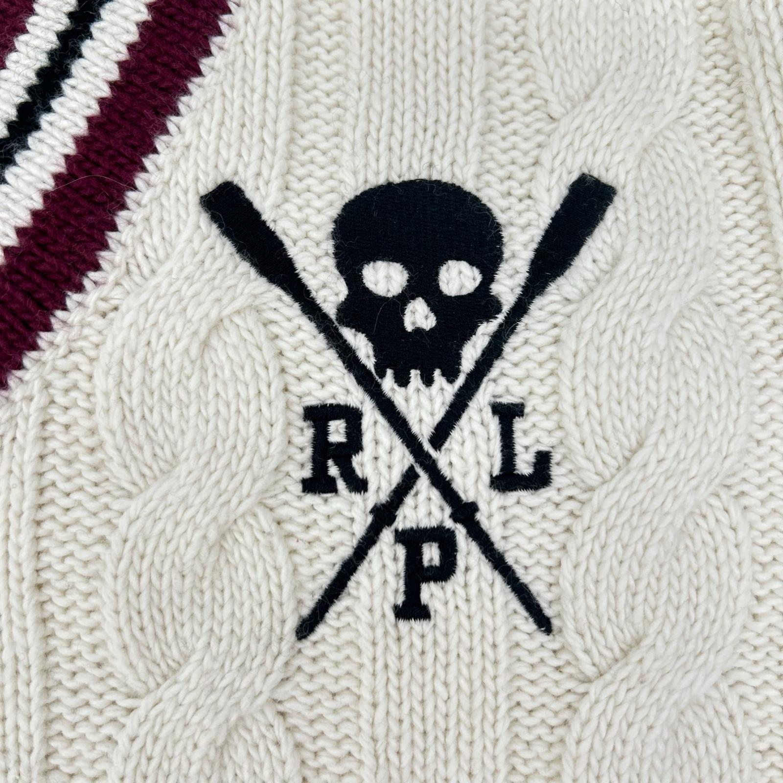POLObyRalphLauren ポロラルフローレン ホワイト スカル ケーブルニットトップス トップス