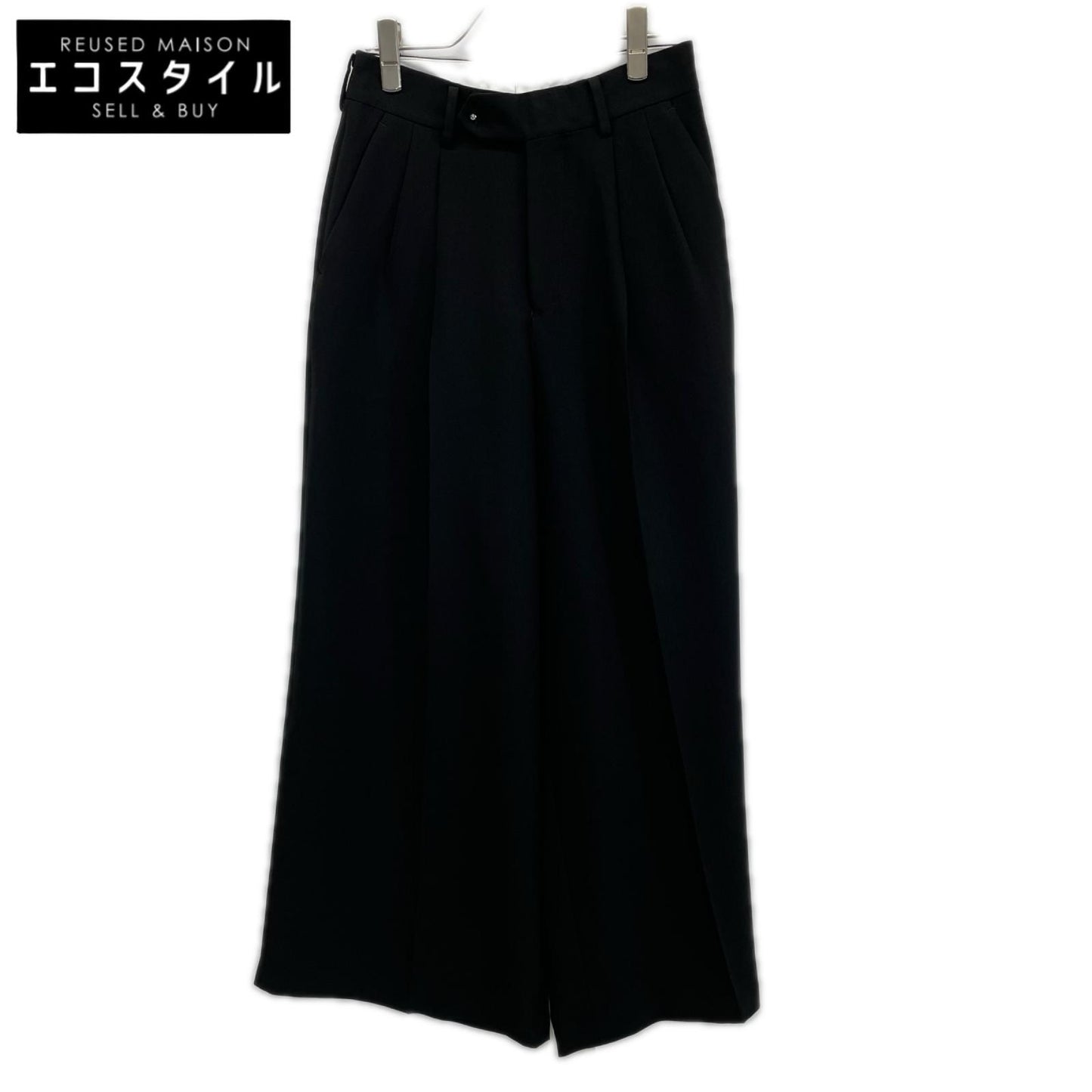 HYKE ハイク 25年製 ブラック OXFORD WIDE LEG PANTS ボトムス