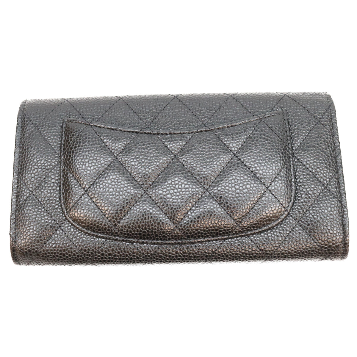 CHANEL シャネル AP0241 黒 キャビア SV金具 マトラッセ クラシックロングフラップウォレット 長財布 長財布（小銭入れあり）