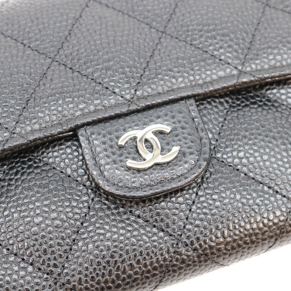 CHANEL シャネル AP0241 黒 キャビア SV金具 マトラッセ クラシックロングフラップウォレット 長財布 長財布（小銭入れあり）