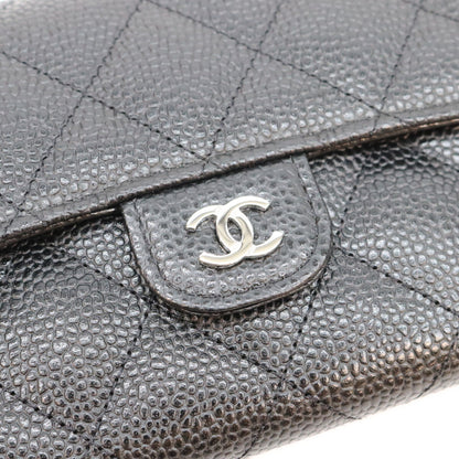 CHANEL シャネル AP0241 黒 キャビア SV金具 マトラッセ クラシックロングフラップウォレット 長財布 長財布（小銭入れあり）