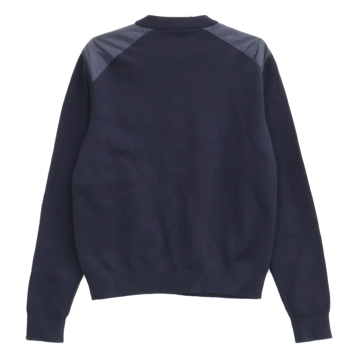 PRADA プラダ 【国内正規】UMA348 ラバーロゴタグ ウール/ナイロン切替 クルーネック ニットセーター トップス
