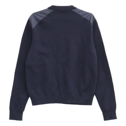 PRADA プラダ 【国内正規】UMA348 ラバーロゴタグ ウール/ナイロン切替 クルーネック ニットセーター トップス