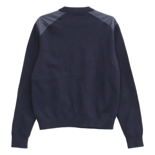 PRADA プラダ 【国内正規】UMA348 ラバーロゴタグ ウール/ナイロン切替 クルーネック ニットセーター トップス