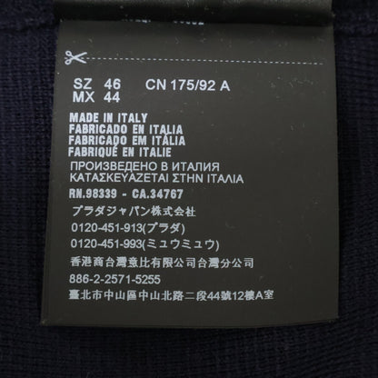 PRADA プラダ 【国内正規】UMA348 ラバーロゴタグ ウール/ナイロン切替 クルーネック ニットセーター トップス