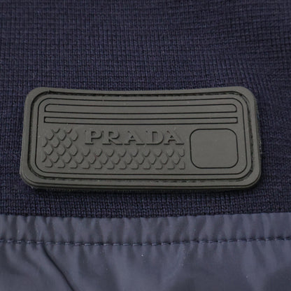 PRADA プラダ 【国内正規】UMA348 ラバーロゴタグ ウール/ナイロン切替 クルーネック ニットセーター トップス