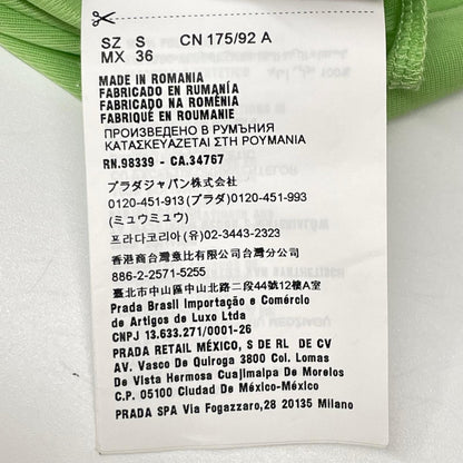 PRADA プラダ UJL051 グリーン ラバーパッチ シースルージャージータートルネックカットソー トップス