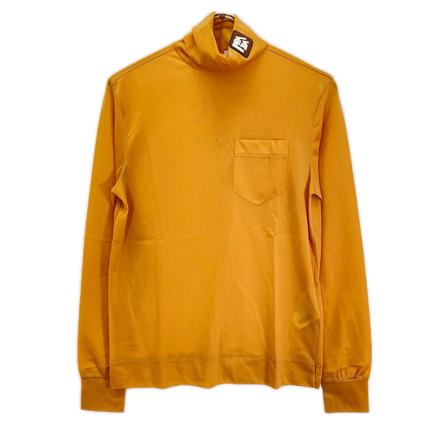 PRADA プラダ UJL051 ベージュ ラバーパッチ シースルージャージータートルネックカットソー トップス
