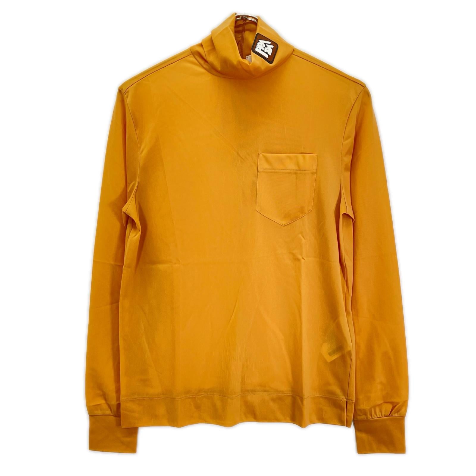 PRADA プラダ UJL051 ベージュ ラバーパッチ シースルージャージータートルネックカットソー トップス