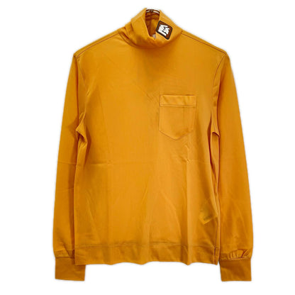 PRADA プラダ UJL051 ベージュ ラバーパッチ シースルージャージータートルネックカットソー トップス