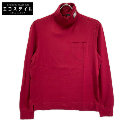 PRADA プラダ UJL051 レッド ラバーパッチ コットン タートルネックカットソー トップス