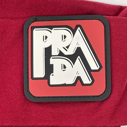 PRADA プラダ UJL051 レッド ラバーパッチ コットン タートルネックカットソー トップス