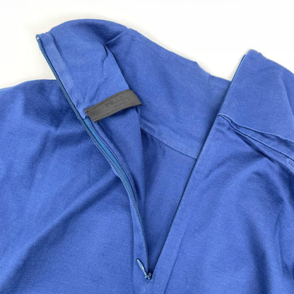 PRADA プラダ UJL051 ブルー ラバーパッチ コットン タートルネックカットソー トップス