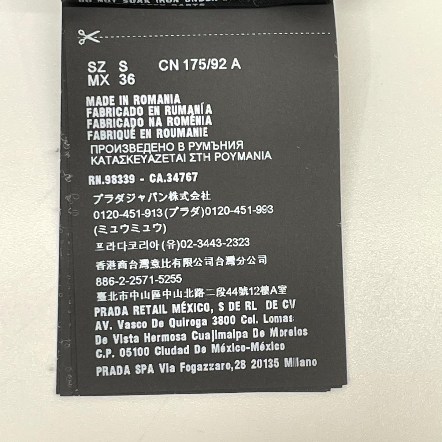 PRADA プラダ UJL051 ブルー ラバーパッチ コットン タートルネックカットソー トップス