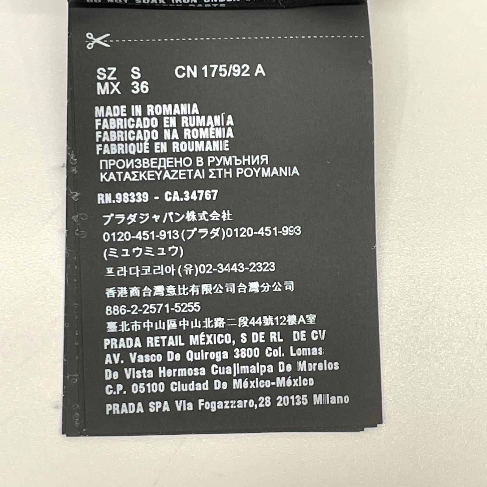 PRADA プラダ UJL051 ブルー ラバーパッチ コットン タートルネックカットソー トップス