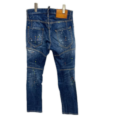 DSQUARED2 ディースクエアード 23SS S74LB1240 インディゴ TIDY BIKER/タイディ バイカー ペイントデザインデニムパンツ ボトムス