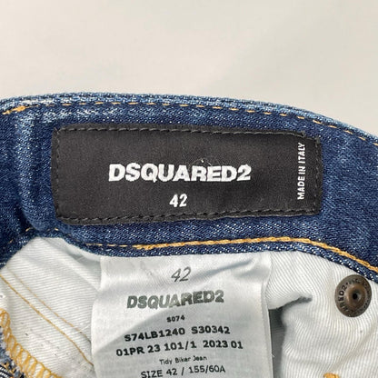 DSQUARED2 ディースクエアード 23SS S74LB1240 インディゴ TIDY BIKER/タイディ バイカー ペイントデザインデニムパンツ ボトムス