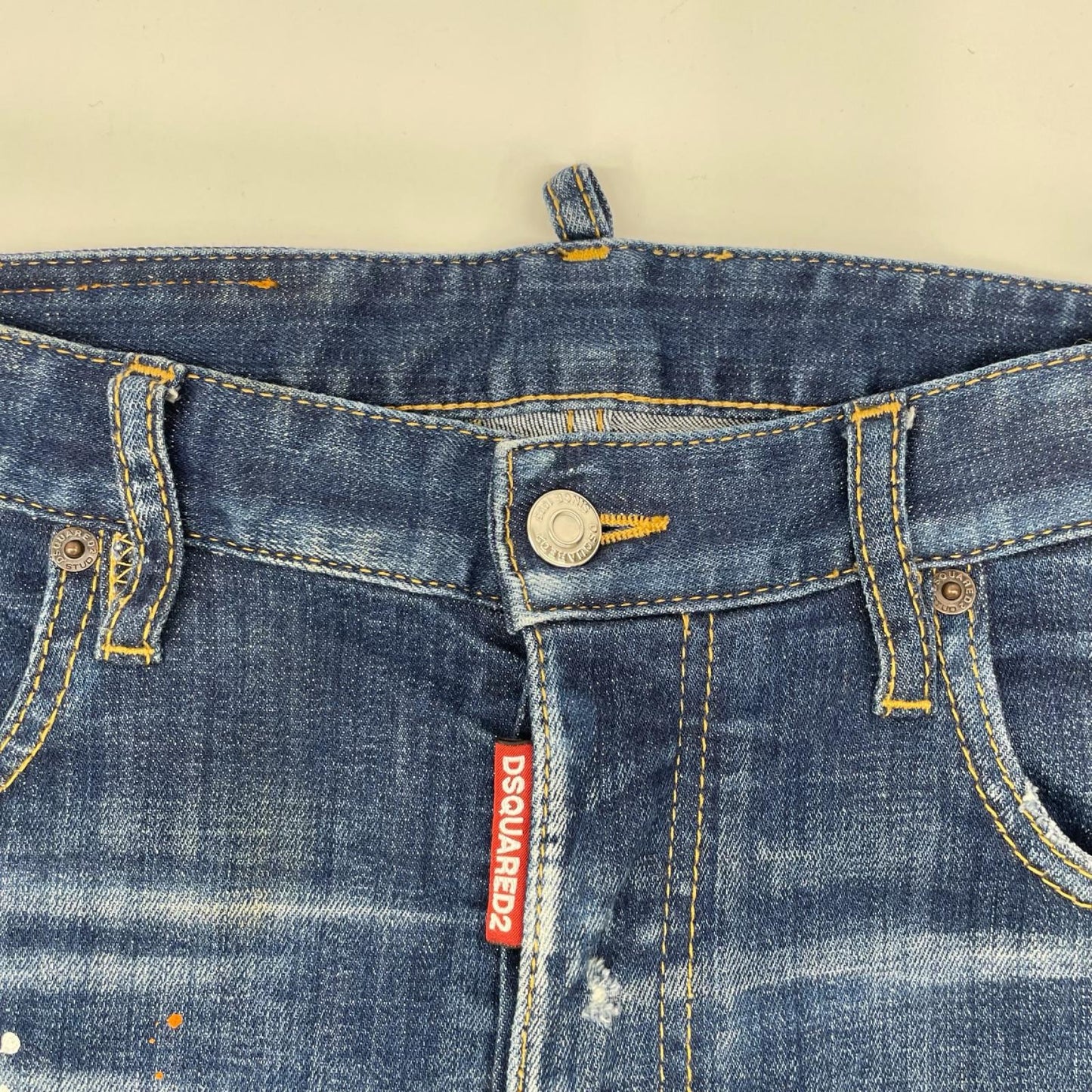 DSQUARED2 ディースクエアード 23SS S74LB1240 インディゴ TIDY BIKER/タイディ バイカー ペイントデザインデニムパンツ ボトムス
