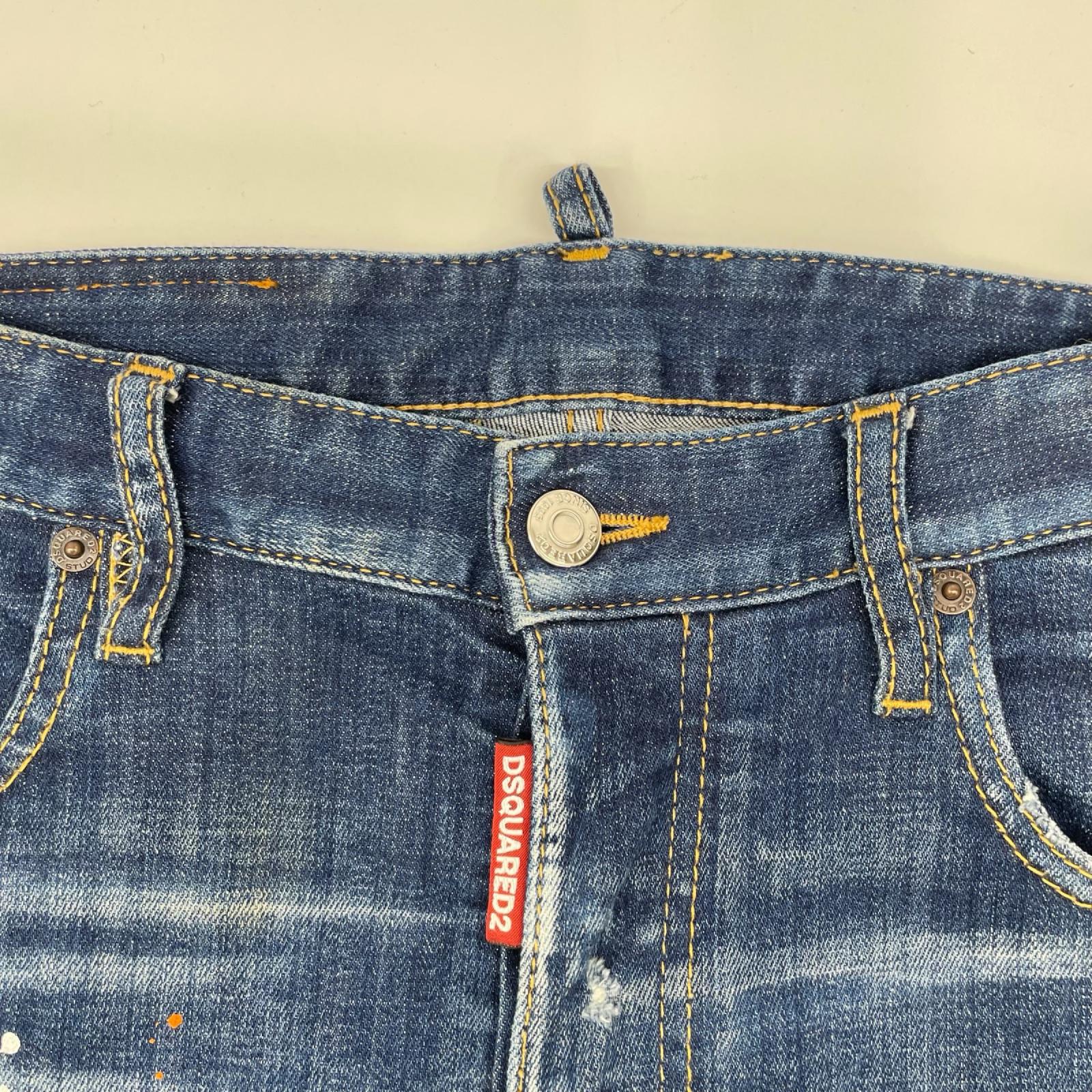 DSQUARED2 ディースクエアード 23SS S74LB1240 インディゴ TIDY BIKER/タイディ バイカー ペイントデザインデニムパンツ ボトムス