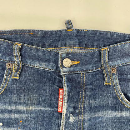 DSQUARED2 ディースクエアード 23SS S74LB1240 インディゴ TIDY BIKER/タイディ バイカー ペイントデザインデニムパンツ ボトムス
