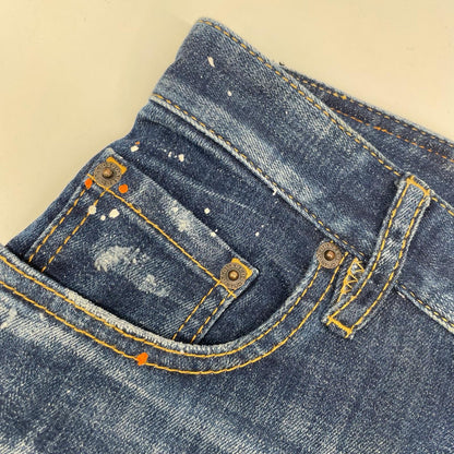 DSQUARED2 ディースクエアード 23SS S74LB1240 インディゴ TIDY BIKER/タイディ バイカー ペイントデザインデニムパンツ ボトムス