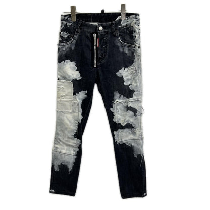 DSQUARED2 ディースクエアード 22AW S71LB1048 グレー×ホワイト SUPER TWINKY/スーパートゥインキー リペア/ペイント加工 デニムパンツ ボトムス
