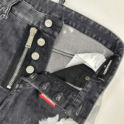 DSQUARED2 ディースクエアード 22AW S71LB1048 グレー×ホワイト SUPER TWINKY/スーパートゥインキー リペア/ペイント加工 デニムパンツ ボトムス