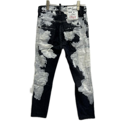 DSQUARED2 ディースクエアード 22AW S71LB1048 グレー×ホワイト SUPER TWINKY/スーパートゥインキー リペア/ペイント加工 デニムパンツ ボトムス