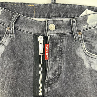 DSQUARED2 ディースクエアード 22AW S71LB1048 グレー×ホワイト SUPER TWINKY/スーパートゥインキー リペア/ペイント加工 デニムパンツ ボトムス