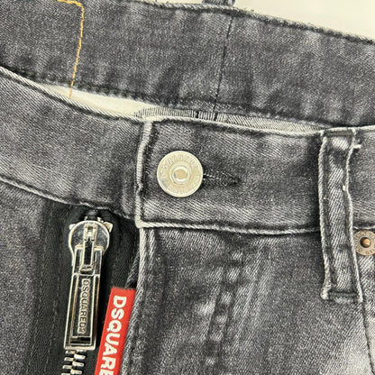 DSQUARED2 ディースクエアード 22AW S71LB1048 グレー×ホワイト SUPER TWINKY/スーパートゥインキー リペア/ペイント加工 デニムパンツ ボトムス