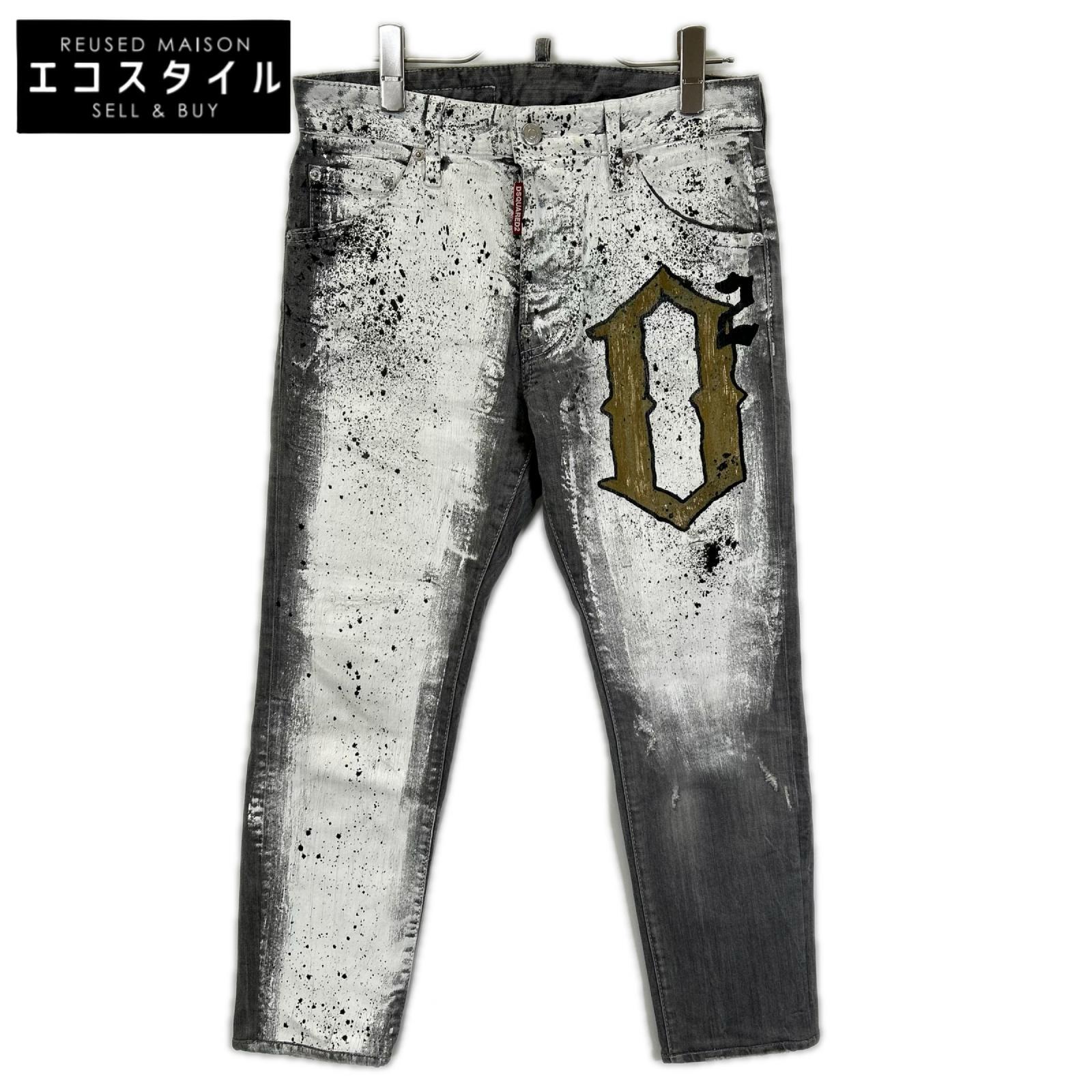 DSQUARED2 ディースクエアード 22SS S74LB1075 グレー Cool Guy/クールガイ Dペイント デニムパンツ ボトムス