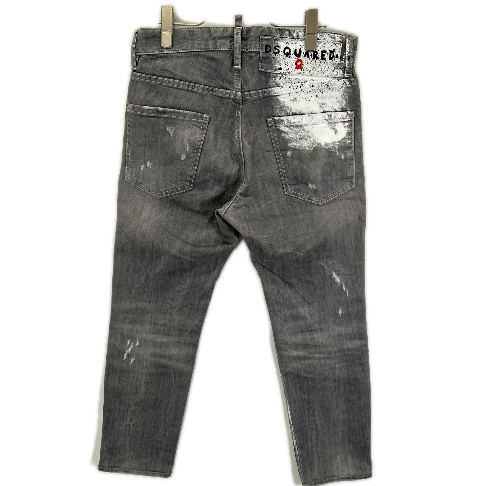 DSQUARED2 ディースクエアード 22SS S74LB1075 グレー Cool Guy/クールガイ Dペイント デニムパンツ ボトムス