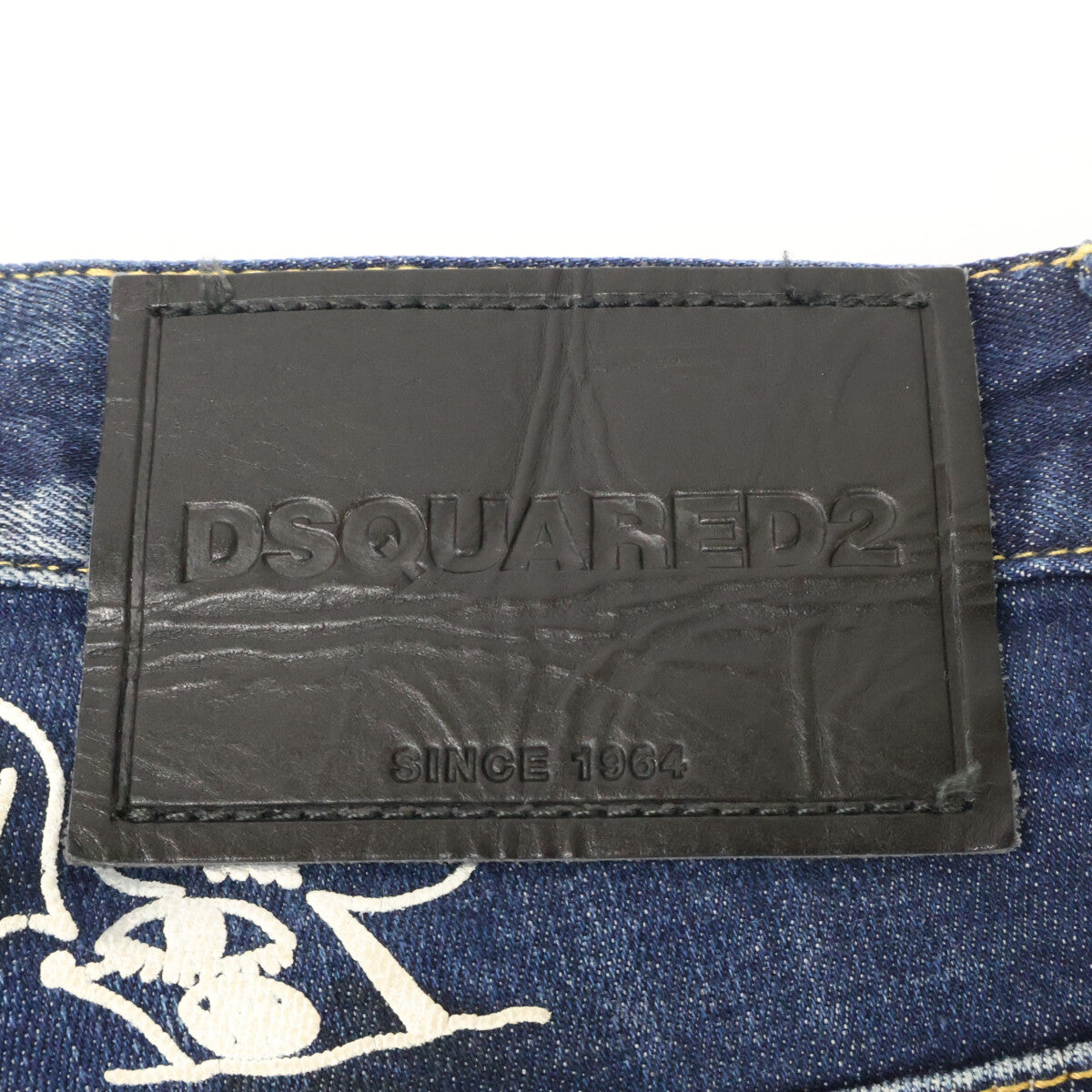 DSQUARED2 ディースクエアード 【国内正規】S74LB1099 DARK GRAFFITI WASH SKATER DENIM JEANS ダメージ加工 ボタンフライ デニムパンツ ボトムス