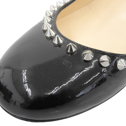 CHRISTIAN LOUBOUTIN クリスチャンルブタン パテントレザー スパイクスタッズ パンプス シューズ レディース 黒 ブラック 36 シューズ