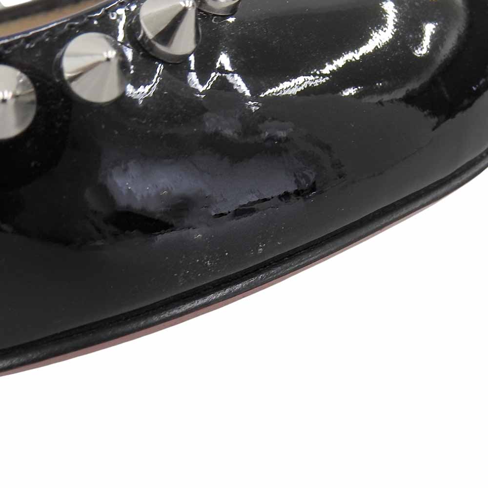 CHRISTIAN LOUBOUTIN クリスチャンルブタン パテントレザー スパイクスタッズ パンプス シューズ レディース 黒 ブラック 36 シューズ