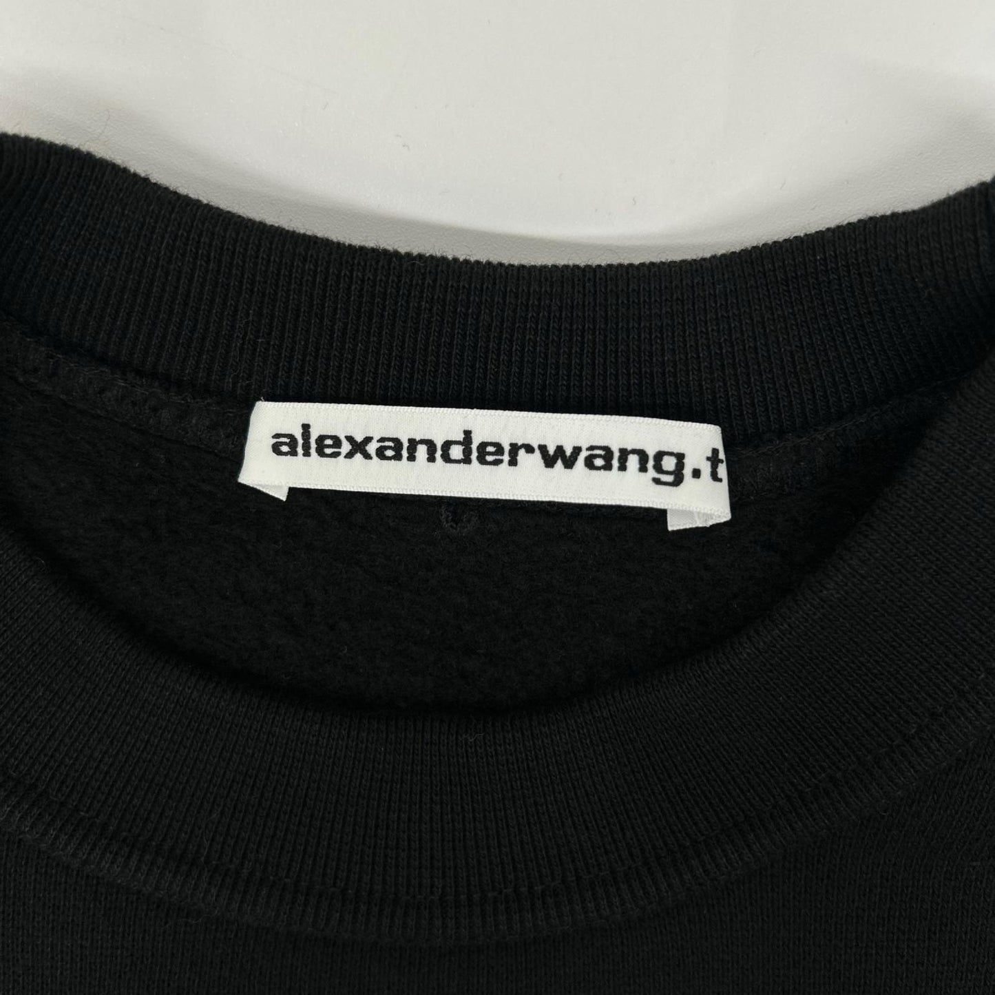ALEXANDER WANG アレキサンダーワン 4CC3221360 ブラック wangロゴ 裏起毛プルオーバースウェット トップス