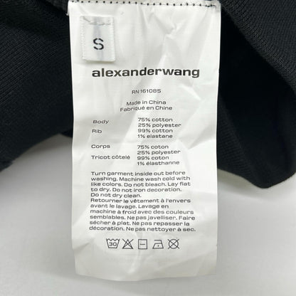 ALEXANDER WANG アレキサンダーワン 4CC3221360 ブラック wangロゴ 裏起毛プルオーバースウェット トップス
